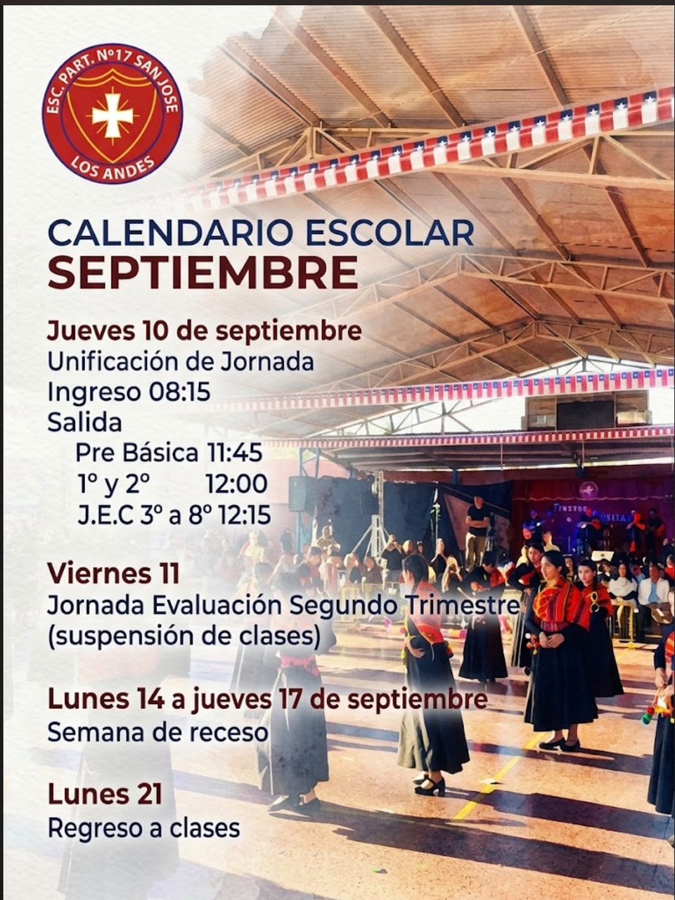 Calendario Escolar Septiembre